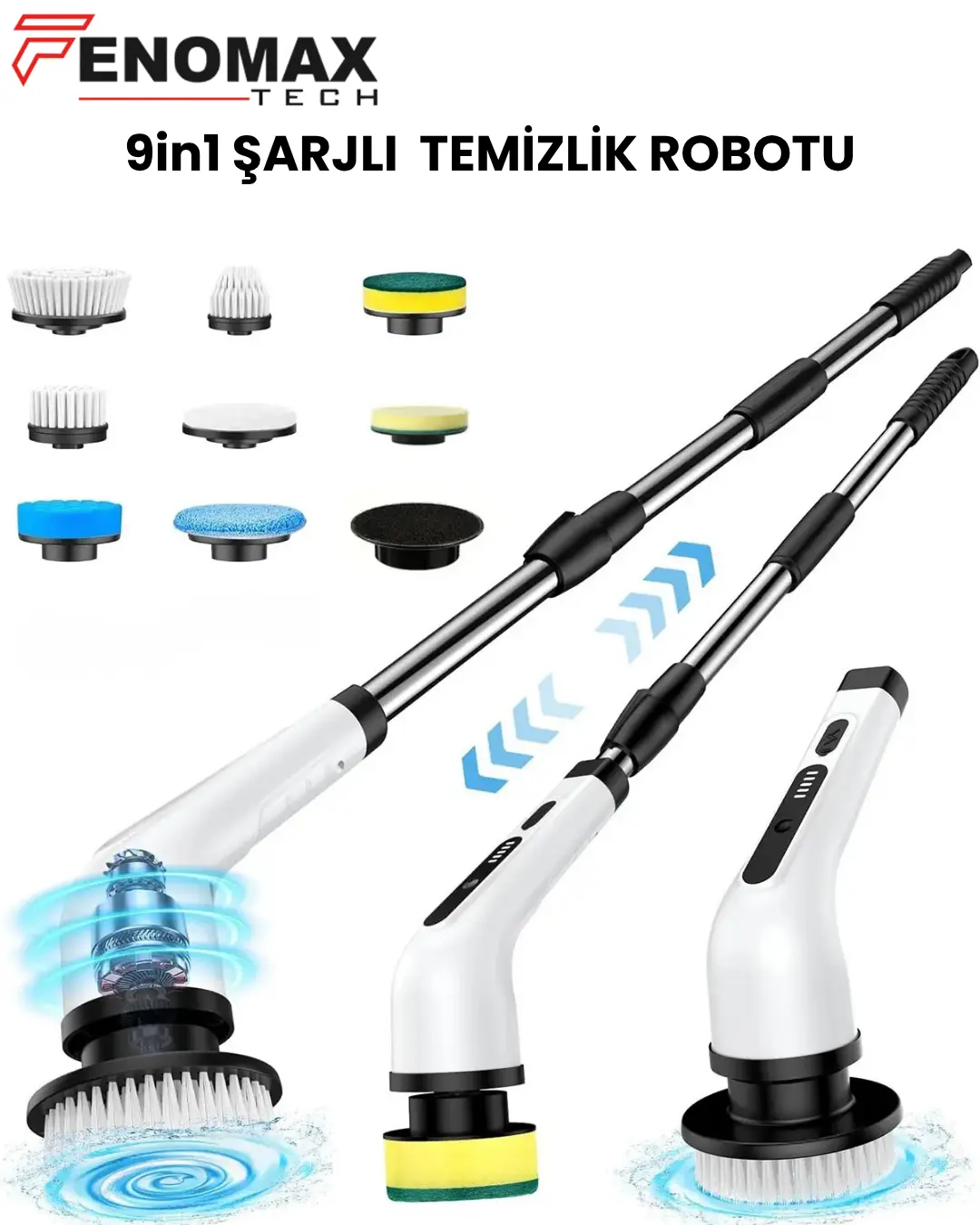 9 in 1 Şarjlı Temizlik Fırçası